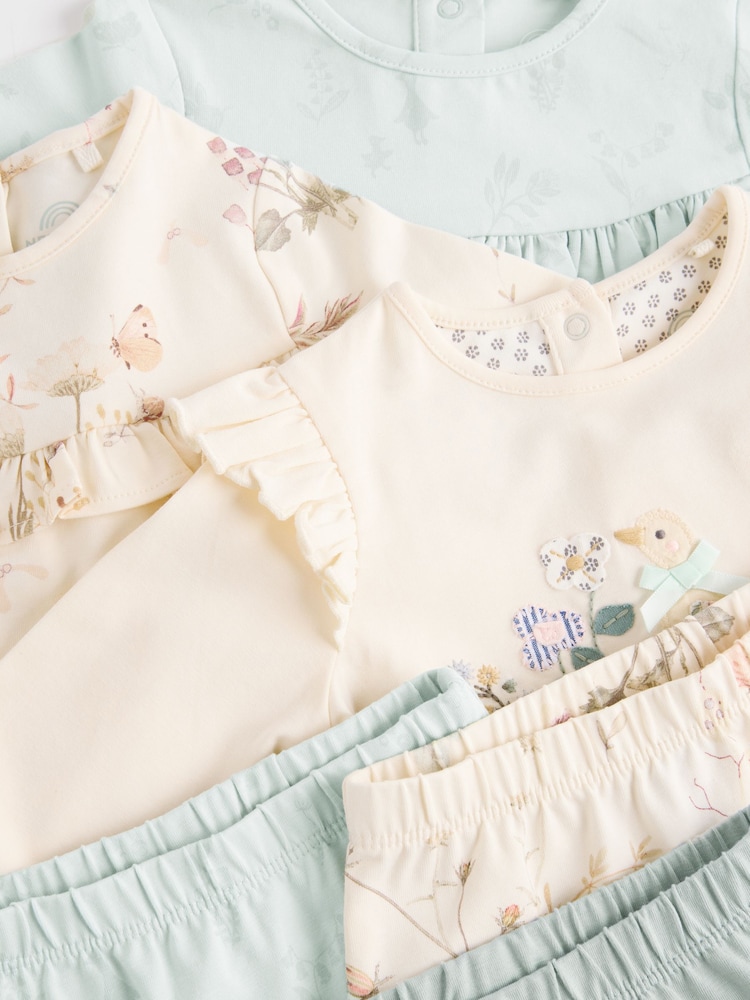 Canard vert/blanc - Ensemble 6 pièces haut à manches longues et legging bébé (0mois-3ans) - Image 12 of 14