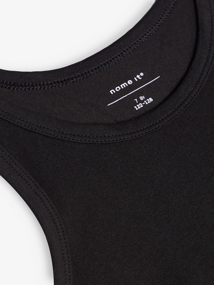 Name It Black Organic Cotton Tank 2 Pack - Image 2 of 2 Name It Black Organic Cotton Tank 2 Pack - Image 2 of 2