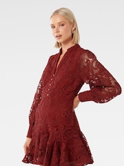Forever New Red Iris Lace Mini Dress - Image 4 of 5