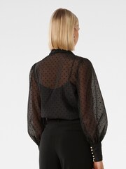Forever New Black Vienna Organza Blouse - Image 2 of 5