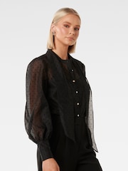 Forever New Black Vienna Organza Blouse - Image 4 of 5