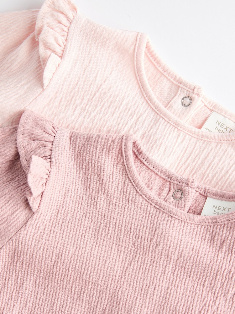 Rose/Crème - Lot de bodys froissés à manches longues pour bébés 2 - Image 9 of 9