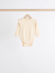 Pink/Cream Baby Long Sleeve Frill Bodysuits 4 Pack (0mths-2yrs) - Image 4 of 11