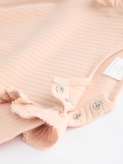 Pink/Cream Baby Long Sleeve Frill Bodysuits 4 Pack (0mths-2yrs) - Image 9 of 11