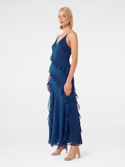 Forever New Blue Poppy Ruffle Gown - Image 4 of 5