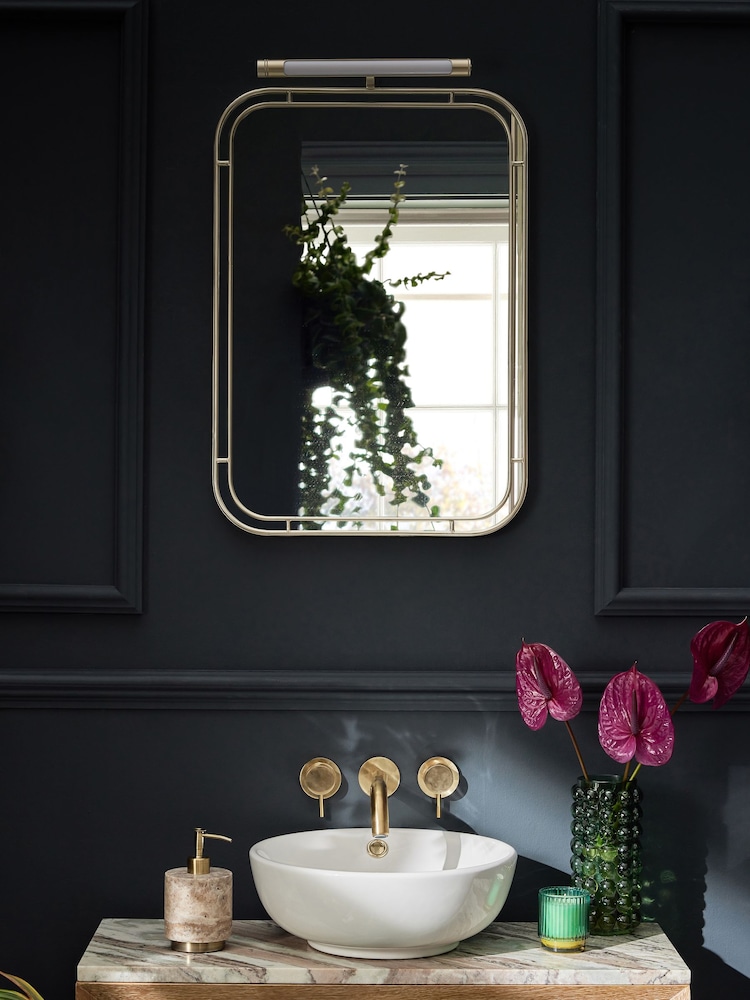 Gold Rechargeable Light Up Wall Mirror - Image 1 of 8