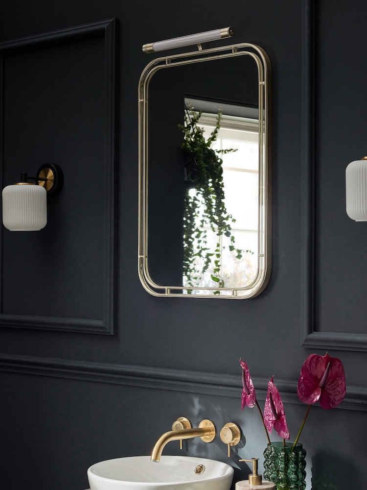 Gold Rechargeable Light Up Wall Mirror - Image 2 of 8