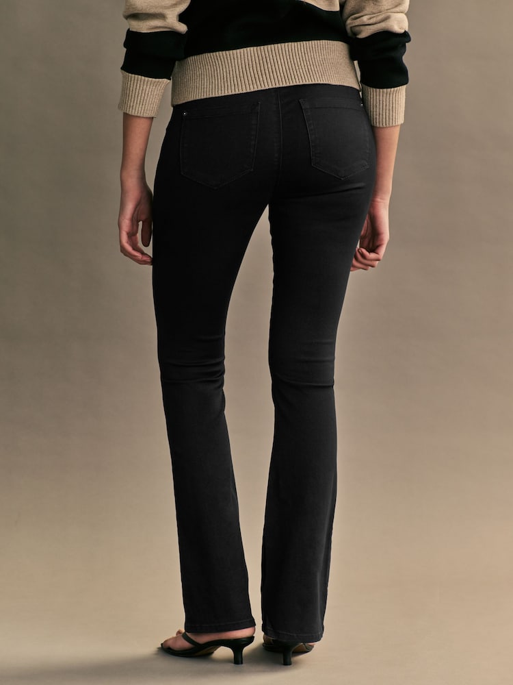 ONLY Black Petite Royal High Waisted Stretch Flared Jeans - Image 2 of 5