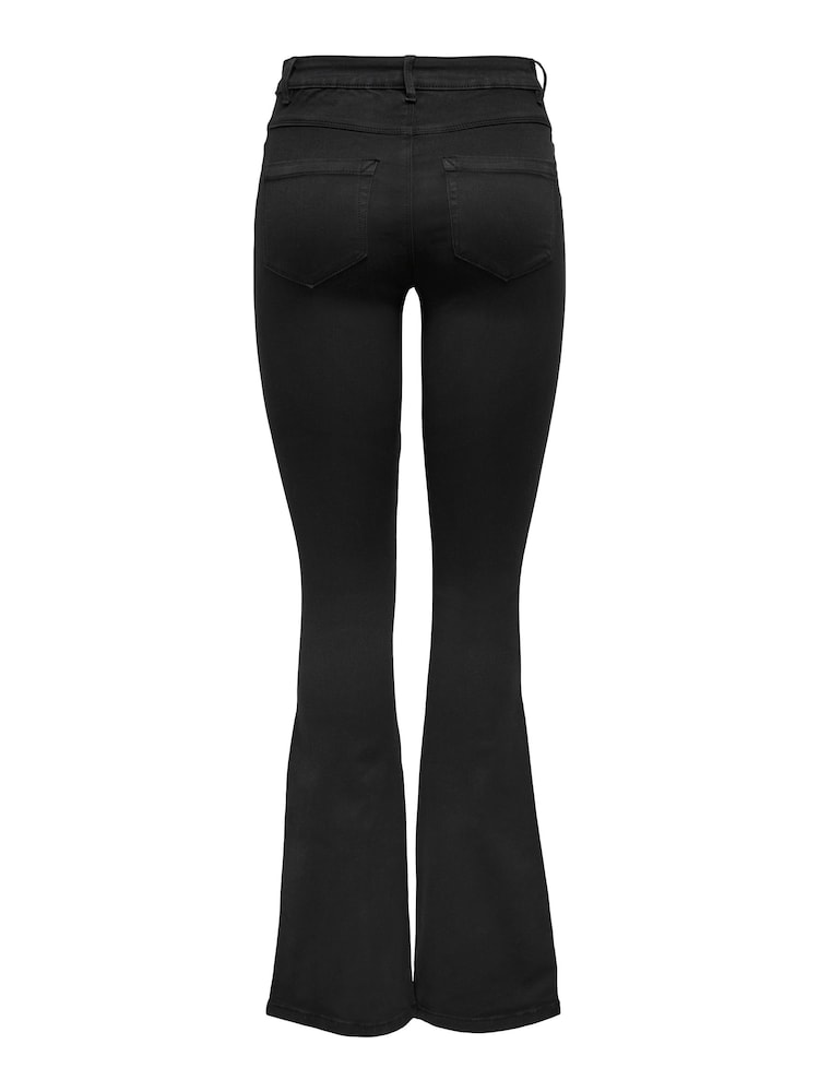 ONLY Black Petite Royal High Waisted Stretch Flared Jeans - Image 5 of 5