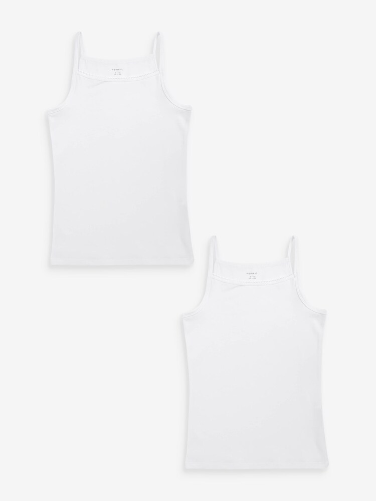 Name It White Organic Cotton Vest 2 Pack - Image 1 of 5