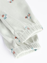 Salbeigrün/Tan mit Floralmuster - Baby-Langarm-Bodys aus 100 % Baumwolle im 3er-Pack - Bild 8 von 10