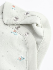 Salbeigrün/Tan mit Floralmuster - Baby-Langarm-Bodys aus 100 % Baumwolle im 3er-Pack - Bild 10 von 10