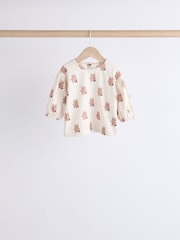 Sage Green/Tan Brown Character Baby Long Sleeve 100% Cotton Tops 4 Pack - Image 6 of 12