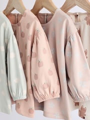 Sage Green/Tan Brown Character Baby Long Sleeve 100% Cotton Tops 4 Pack - Image 8 of 12