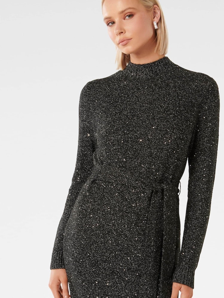 Forever New Black Sophie Sequin Dress - Image 5 of 5