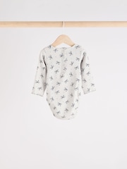Grau mit Schleifenausschnitt - Baby-Langarm-Bodys aus 100 % Baumwolle im 3er-Pack - Bild 4 von 10