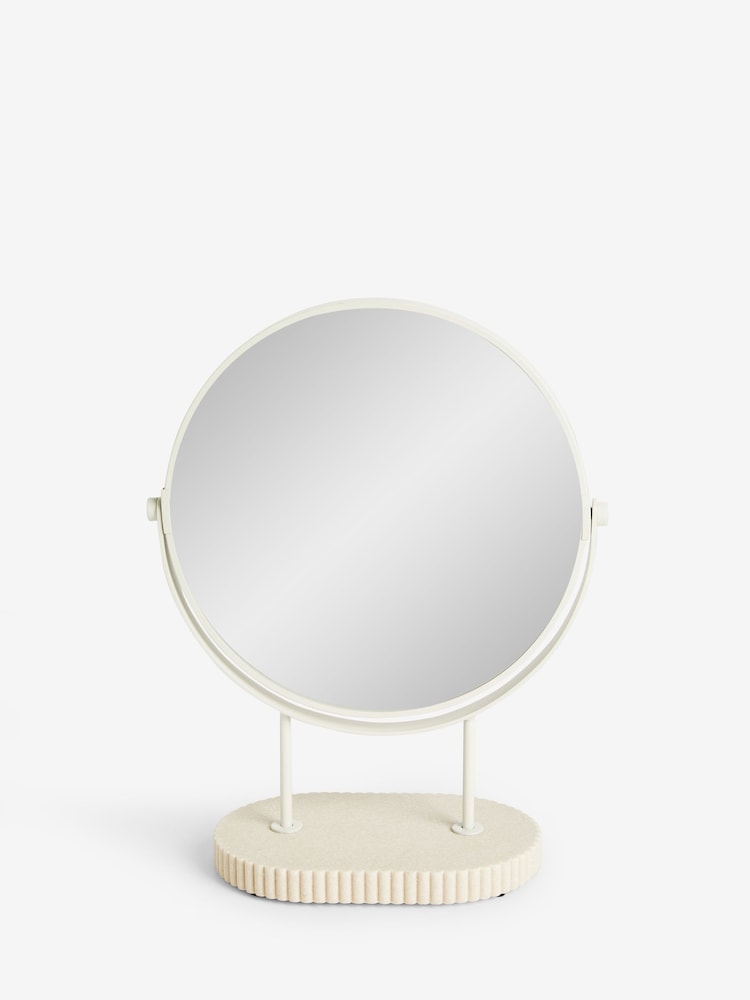 Natural Rib 5x Magnification Round Dressing Table Mirror - Image 3 of 6