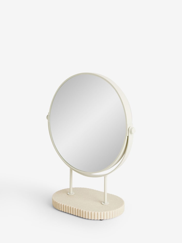 Natural Rib 5x Magnification Round Dressing Table Mirror - Image 4 of 6