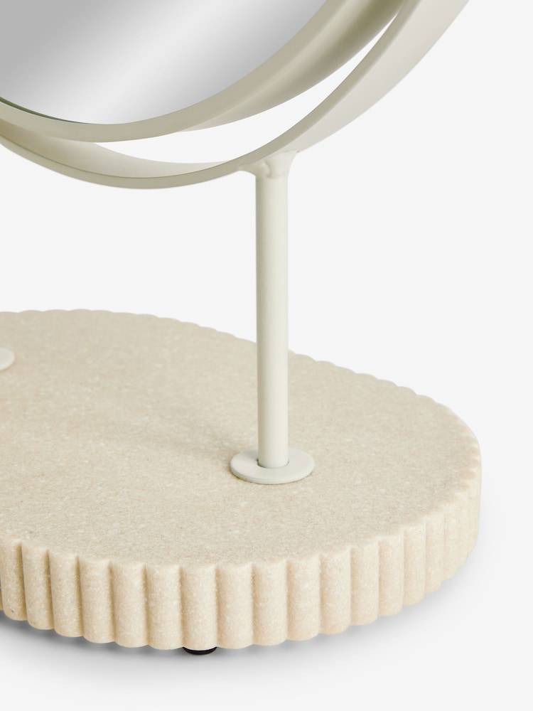 Natural Rib 5x Magnification Round Dressing Table Mirror - Image 5 of 6