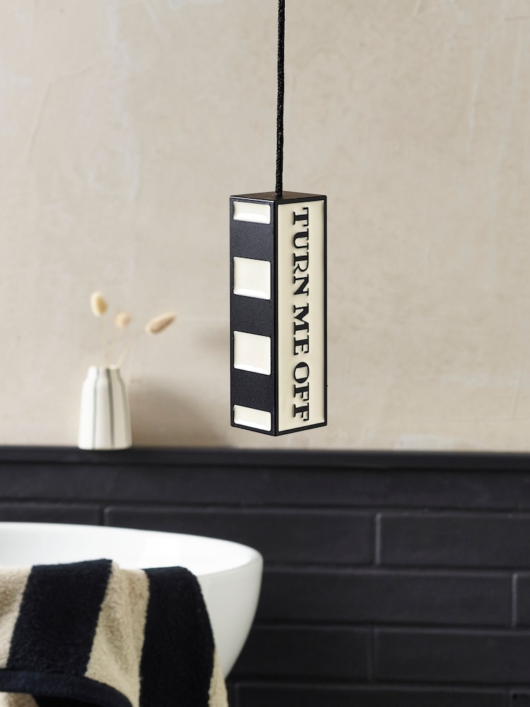 Black/White Turn Me On Slogan Light Pull - Image 1 of 4