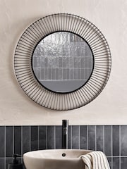 Black Wire Round Wall Mirror - Image 1 of 5