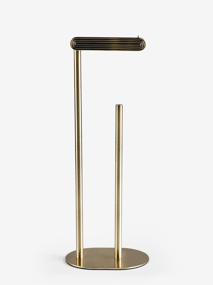 Gold Rib Floor Standing Toilet Roll Holder - Image 4 of 4 Gold Rib Floor Standing Toilet Roll Holder - Image 4 of 4