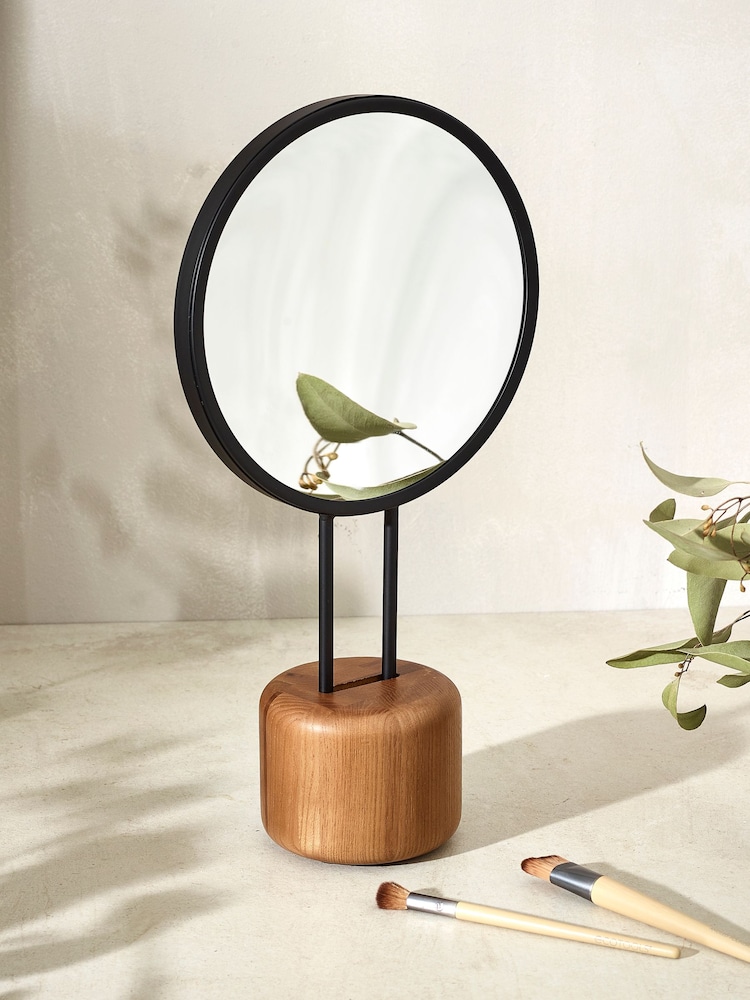 Natural Ash Wood Removable Vanity Mirror - Image 1 of 7