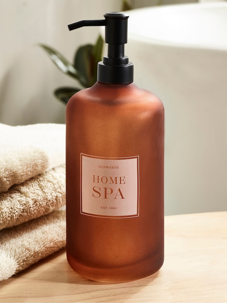 Brown Frosted Glass Reusable Large Dispenser Bottles - Image 1 of 4