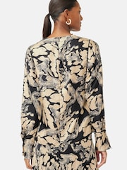 Jigsaw Brown Ink Wave Silk Twill Top - Image 2 of 6