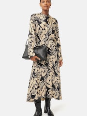 Jigsaw Brown Ink Wave Silk Twill Top - Image 3 of 6