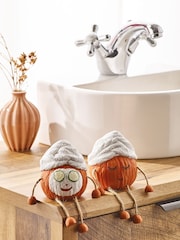 Orange Spa Pumpkin Ornaments Set of 2 - Image 1 of 4