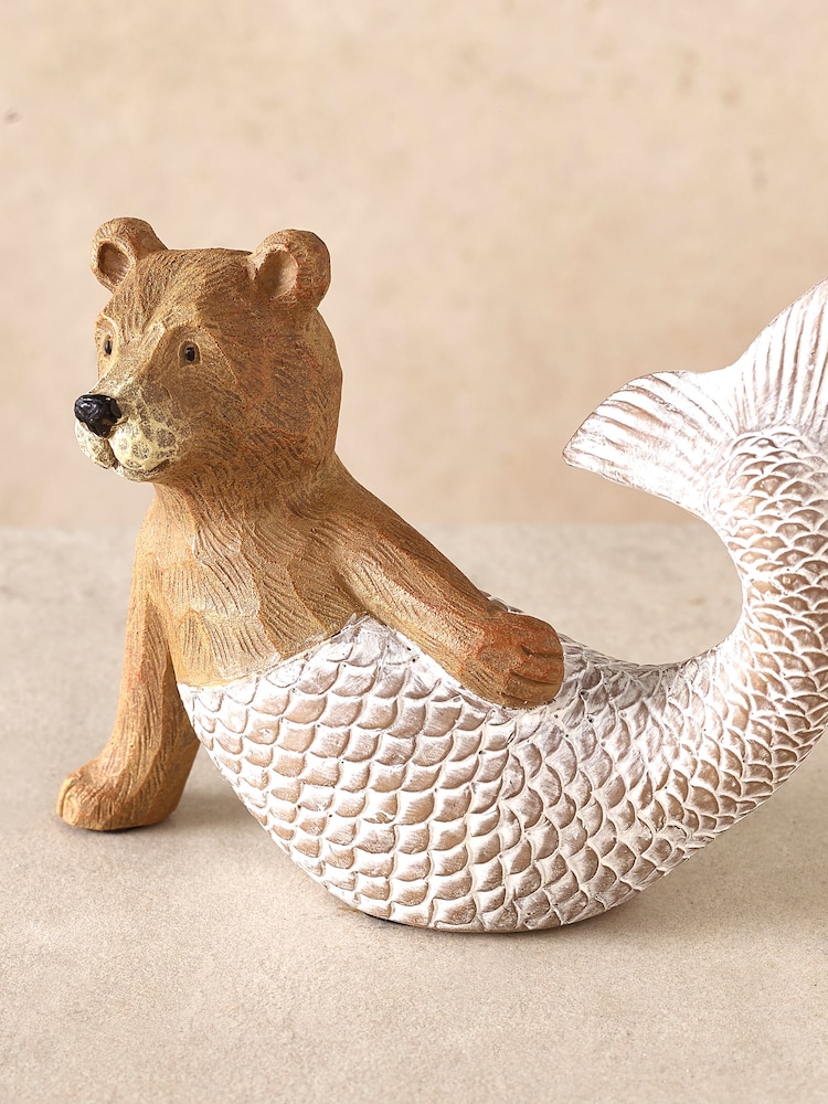 Natural Bertie Bear Mermaid Ornament - Image 2 of 3