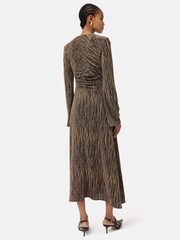 Jigsaw Gold Sparkle Jersey V-Neck Dress - Image 2 of 6