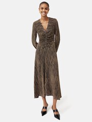 Jigsaw Gold Sparkle Jersey V-Neck Dress - Image 4 of 6