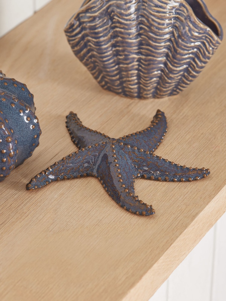 Blue Shell Ornaments Set of 3 - Image 2 of 4