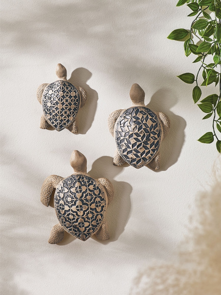 Natural Geo Turtle Ornaments Set of 3 - Image 2 of 4