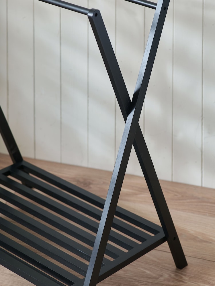 Black Folding Towel Rack - Image 4 of 6