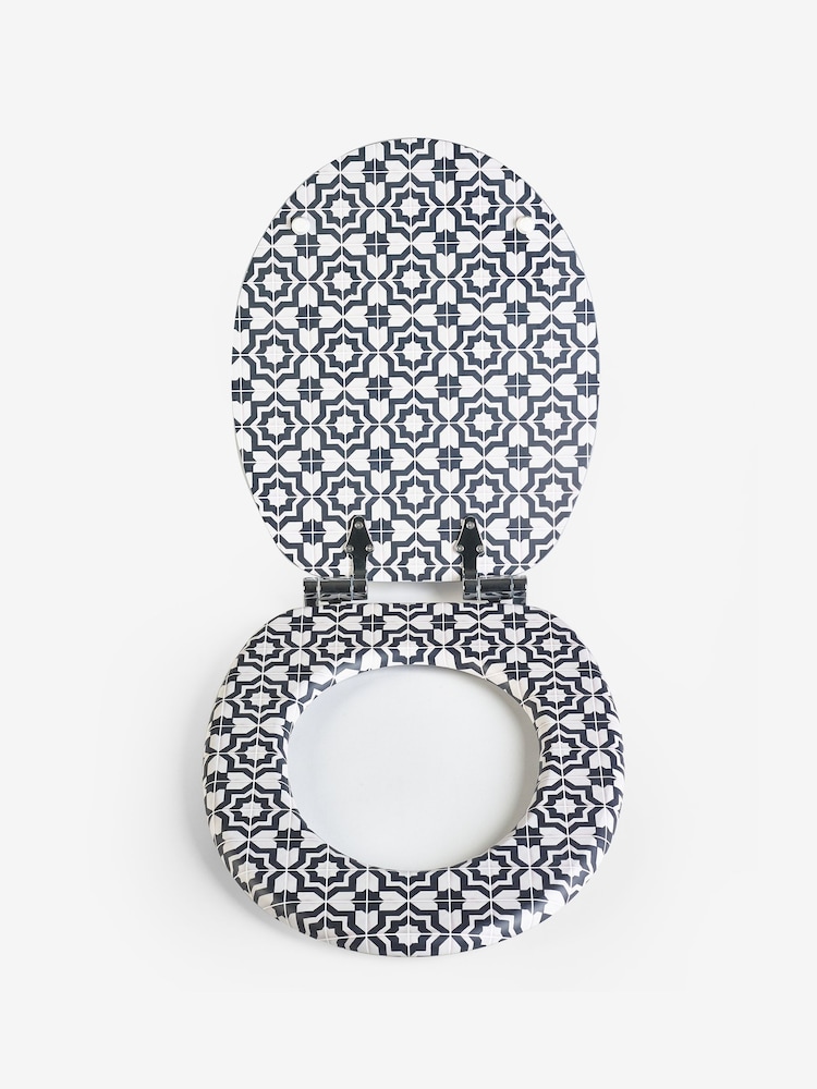 Monochrome Geo Toilet Seat - Image 3 of 3