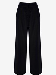 Mint Velvet Black Velvet Wide Trousers - Image 3 of 4