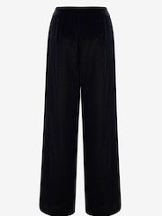 Mint Velvet Black Velvet Wide Trousers - Image 4 of 4
