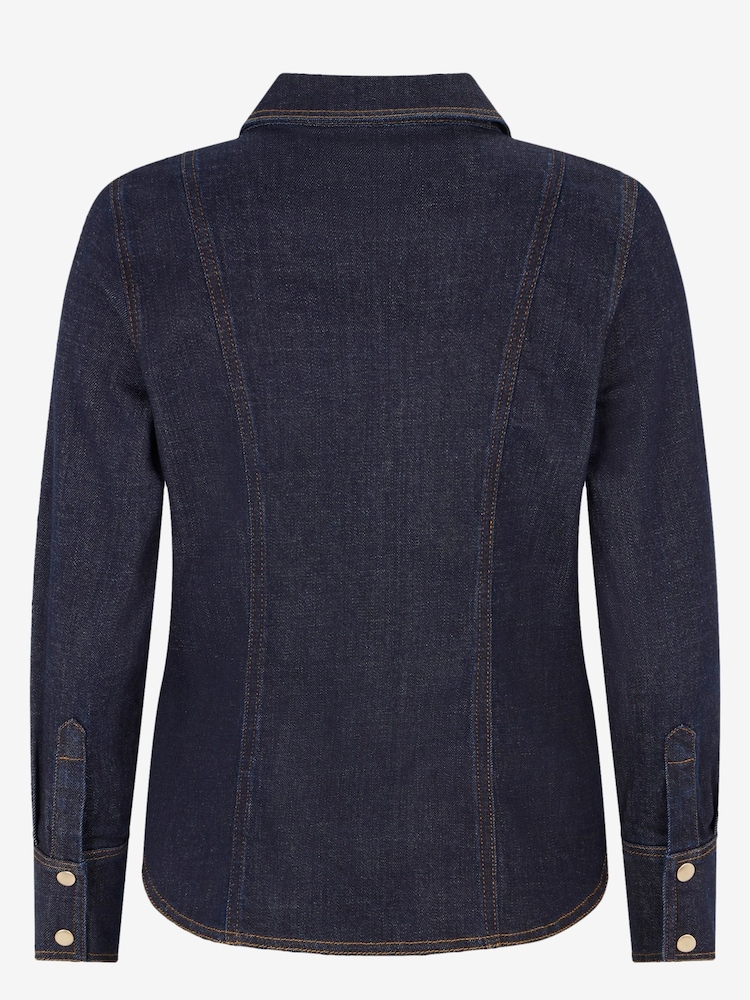 Mint Velvet Blue Slim Fit Denim Shirt - Image 6 of 6 Mint Velvet Blue Slim Fit Denim Shirt - Image 6 of 6
