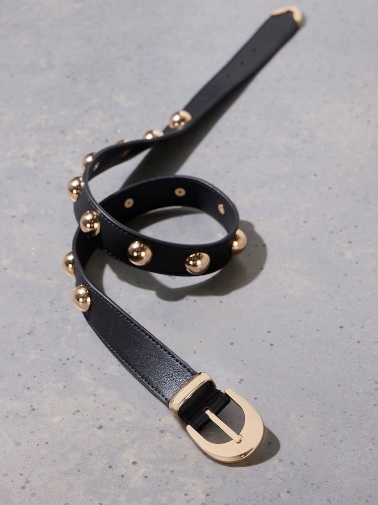 Mint Velvet Black Black Statement Leather Belt - Image 3 of 3 Mint Velvet Black Black Statement Leather Belt - Image 3 of 3