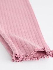 Pink Ribbed Baby Leggings 4 Pack (0mths-2yrs) - Image 6 of 6