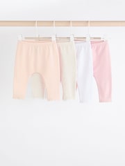 White/Pink Baby Leggings 4 Pack (0mths-2yrs) - Image 1 of 10