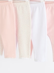 White/Pink Baby Leggings 4 Pack (0mths-2yrs) - Image 7 of 10