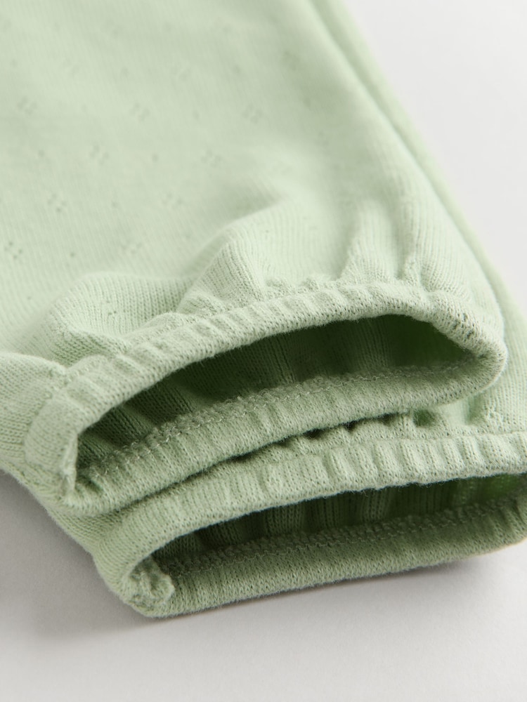 Salbeigrün/Pointelle - Baby-Leggings aus 100 % Baumwolle im 3er-Pack - Bild 5 von 5