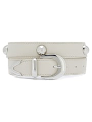Mint Velvet Cream Statement Leather Belt - Image 1 of 2