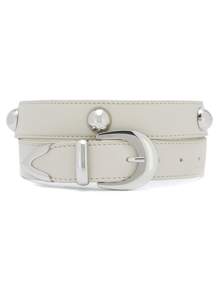 Mint Velvet Cream Statement Leather Belt - Image 1 of 2