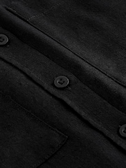 Black Sleeveless Ruched Side Linen Blend Shirt - Image 6 of 6