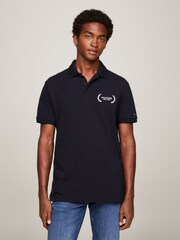 Tommy Hilfiger Blue Monotype Polo Top - Image 1 of 6
